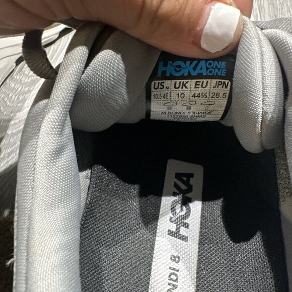 Hoka One One Bondi 8 Gray Men’s Size 10.5 4E X-Wide Shoes Running 1127955 SHMS main image 4